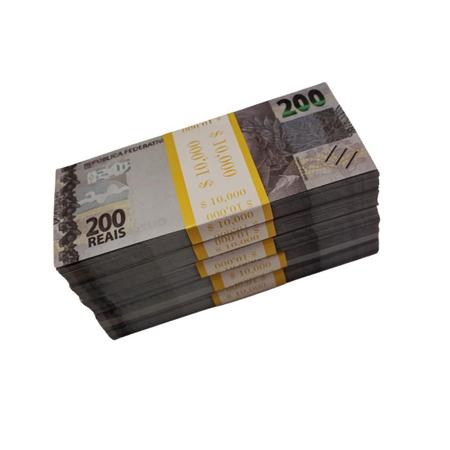 Nota Dinheiro Brincadeira s/ valor comercial - 200,00 Reais pct c/ 100  cédulas na Americanas Empresas