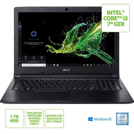 Notebook Acer Aspire 3 A315-53-3300 Intel Core i3-7020UU RAM de 4GB HD de  1TB Tela de 15.6” HD Windows 10 - Notebook Acer - Magazine Luiza