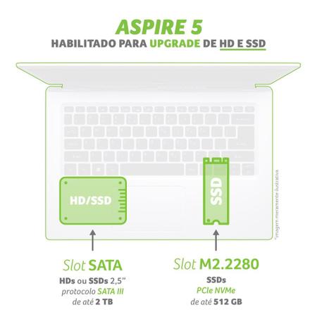 Imagem de Notebook Acer Aspire 5 A514-53-31PN intel core i3 Windows 10 Home 4GB 128GB SSD 14' Office 365