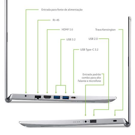 Imagem de Notebook Acer Aspire 5 A514-54-58MC Intel Core i5 11ª Gen Windows 10 Home 8GB 256GB SDD 14' Full HD