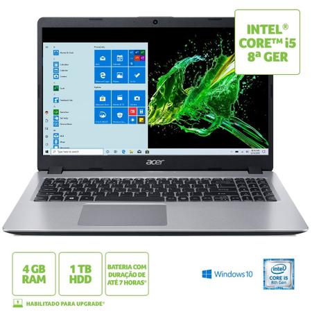 Imagem de Notebook Acer Aspire 5 A515-52-57B7 Intel core i5 4 GB RAM 1TB HDD 15.6" Windows 10