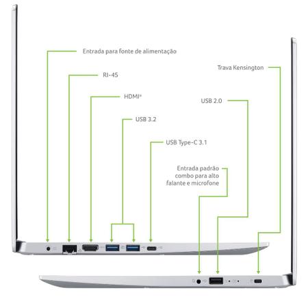 Imagem de Notebook Acer Aspire 5 A515-54G-53XP Intel Core I5 Windows 10 Home 8GB 256GB SSD MX250 15,6'