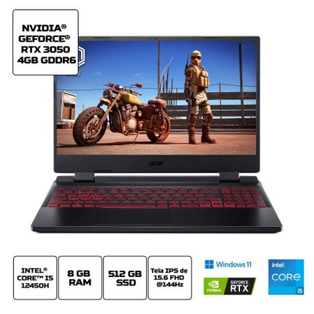 Imagem de Notebook Acer Nitro 5 AN515-58-54UH Ci5 12ª Gen Windows 11 Home 8GB 512GB RTX 3050 15.6” Full HD