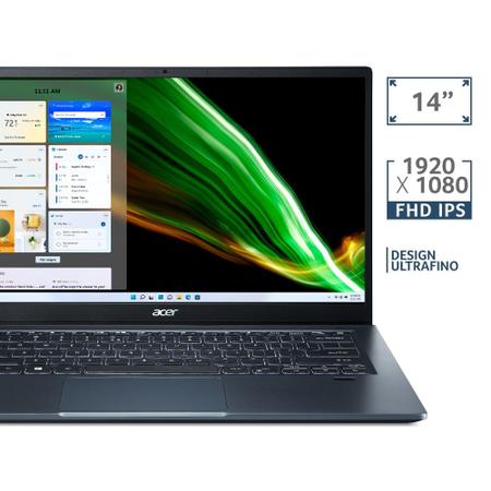 Imagem de Notebook Acer Swift 3 SF314-511-713H EVO Ultrafino Intel i7 Windows 11 Home 8GB 512GB SSD 14" FHD