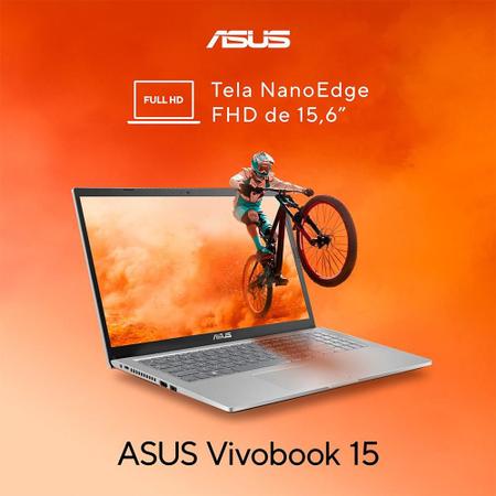 Imagem de Notebook Asus Vivobook 15 Intel Core i3-1115G4, 4GB RAM, SSD 256GB, 15.6 Full HD, Endless OS, Prata Metálico - X1500EA-EJ3665