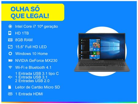 Imagem de Notebook Asus VivoBook 15 X512FJ-EJ551T Intel Core