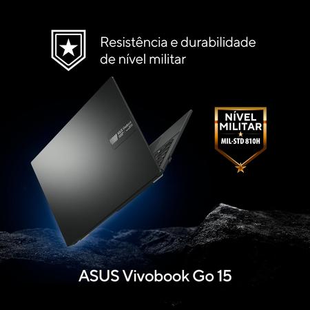 Imagem de Notebook ASUS Vivobook Go E1504FA AMD Ryzen 5 7520U 8GB Ram 256GB SSD Windows 11 Tela 15,6" FHD Black - NJ825W