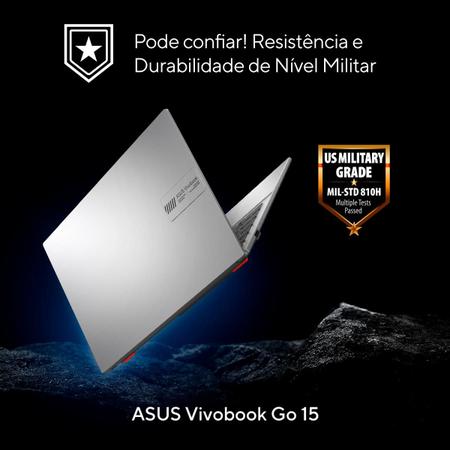 Imagem de Notebook ASUS Vivobook Go E1504GA Intel Core i3 N305 4GB Ram 256GB SSD Windows 11 Tela 15,6" FHD Silver - NJ441W