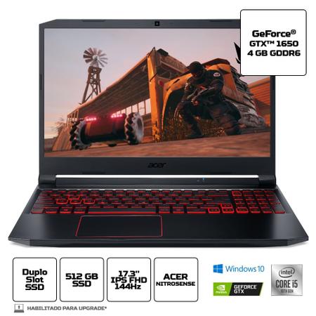 Imagem de Notebook Gamer Aspire Nitro 5 AN517-52-56PR Intel Core i5 8GB 512GB GTX 1650 SSD 17.3' Full HD