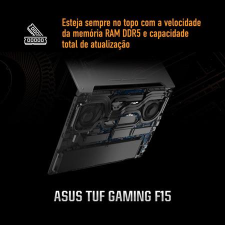Imagem de Notebook Gamer ASUS TUF Gaming F15FX507VU RTX4050 Core i7 13620H 8Gb Ram 512Gb SSD Linux 15,6" FHD144Hz Gray- LP151