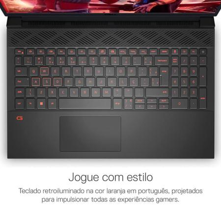 Imagem de Notebook Gamer Dell G15 AMD Ryzen 5-6600H, GeForce RTX 3050, 8GB RAM, SSD 256GB, 15.6 Full HD 120Hz, Windows 11 Home, Preto - G15-a0506-A10P