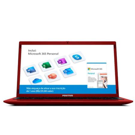Notebook Intel Atom Quad Core 4GB RAM 128GB eMMC Positivo Motion Q4128C 14.1" Windows 10 Vermelho Imagem de Notebook Intel Atom Quad Core 4GB RAM 128GB eMMC Positivo Motion Q4128C 14.1" Windows 10 Vermelho
