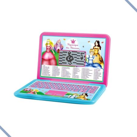 Imagem de Notebook Laptop Infantil 60 Funções Computador Didático Meninas Piquenique Princesas - Dm Toys