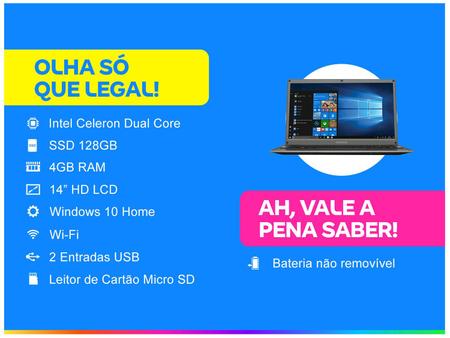 Imagem de Notebook Positivo Motion C4128D Intel Celeron