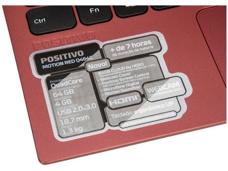 Imagem de Notebook Positivo Motion Red Q464C Intel Atom