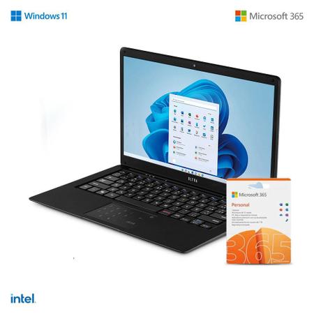 Imagem de Notebook Ultra, com Windows 11 Home - Intel Celeron 4GB 120GB SSD 14,1 Pol. HD, Preto - UB235