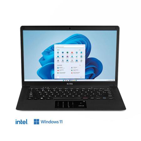 Imagem de Notebook Ultra com Windows 11 Home, Intel Celeron, 4GB RAM 120GB SSD + Tecla Netflix, Tela 14,1 Pol. HD Preto - UB230