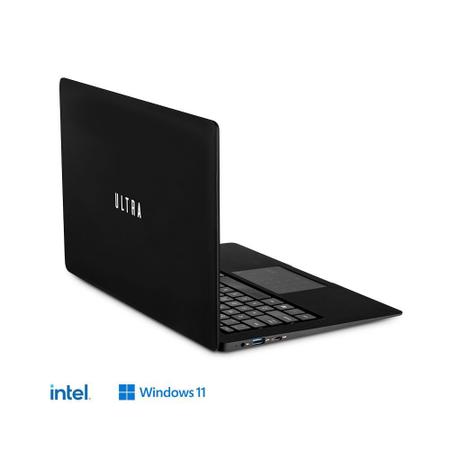 Imagem de Notebook Ultra com Windows 11 Home, Intel Celeron, 4GB RAM 120GB SSD + Tecla Netflix, Tela 14,1 Pol. HD Preto - UB230