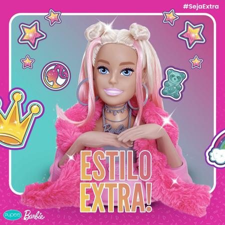 Brinquedo Boneca Barbie Busto Styling 12 Frases + Maquiagem