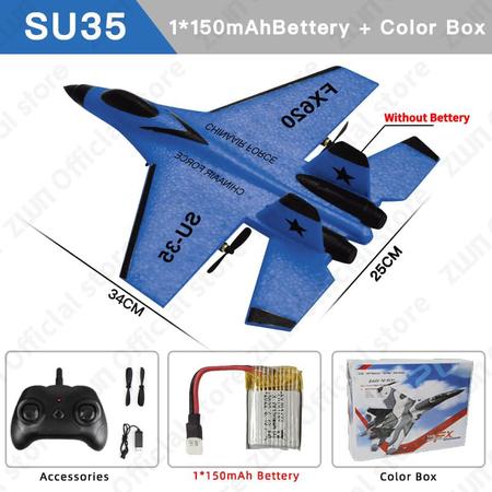 Aeronave de controle remoto | SU-35 Avião de acrobacias de caça a jato,  SU-35 2CH Jet Fighter Stunt RC Avião Modelo Brinquedos para Meninos Adultos