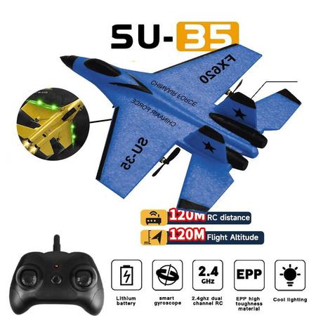 Aeronave de controle remoto | SU-35 Avião de acrobacias de caça a jato,  SU-35 2CH Jet Fighter Stunt RC Avião Modelo Brinquedos para Meninos Adultos