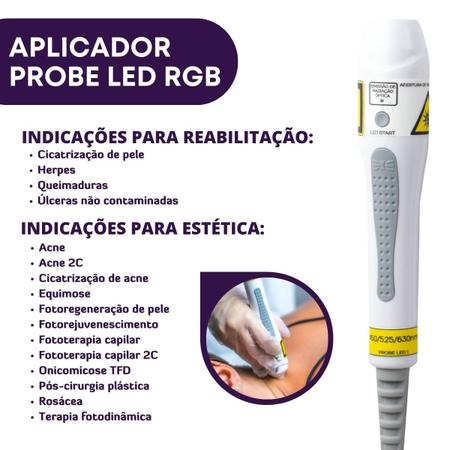 Imagem de Novo Laserpulse Aparelho de Leserterapia com Probe LED RGB