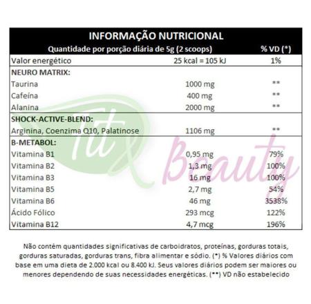 Imagem de Nuclear Rush - Pré Treino - Taurina, Cafeína e Alanina - Sabor Guaraná - BodyAction - 100g (40doses)