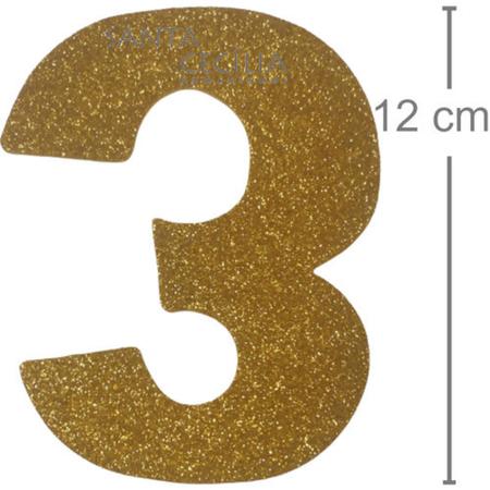 Imagem de Numero EVA glitter 12cm dourado 3