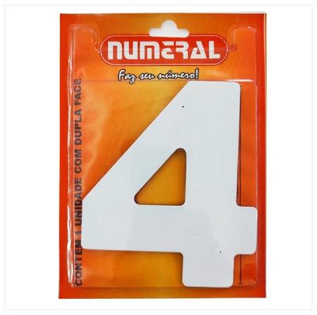 Numero Residencial Branco Pequeno 12.5cm 4 - NUMERAL (030452)