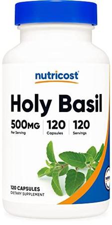 Imagem de Nutricost Holy Basil Cápsulas 500mg, 120 Cápsulas Vegetais - Sem Glúten, Não-OGM