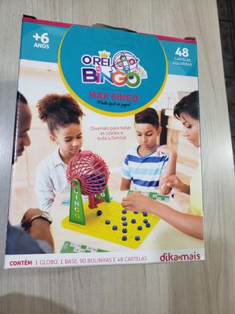 Jogo De Bingo com 48 Cartelas 90 Bolinhas Diversão - DikaMais
