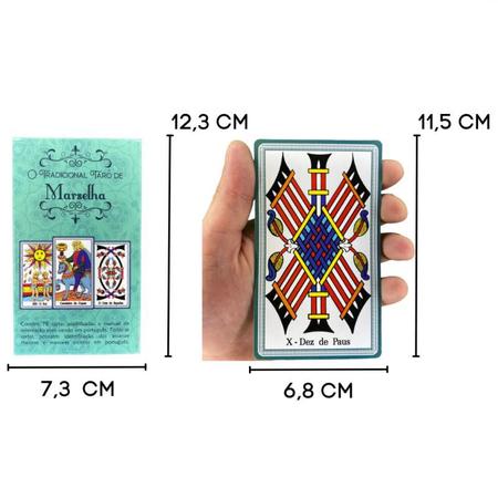 Baralho Tarot Tarô De Marselha Original 78 Cartas Plastificadas e Manual  Colorido - Escorrega o Preço