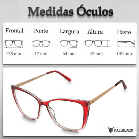 Imagem de Oculos Armação De Grau Feminino Original Kallblack Af2112