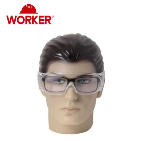 Imagem de Óculos de proteção incolor de sobrepor com ampla visão e tratamento antirrisco epi unissex - worker wk4-i