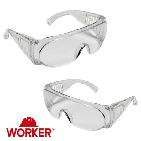 Imagem de Óculos de proteção incolor de sobrepor com ampla visão e tratamento antirrisco epi unissex - worker wk4-i