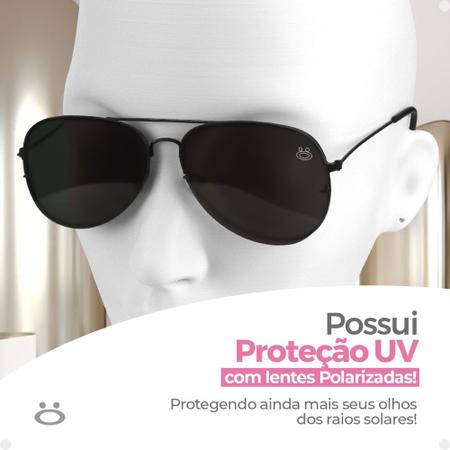 Imagem de Óculos De Sol Aviador Preto Dourado Original Feminino Masculino Proteção UV