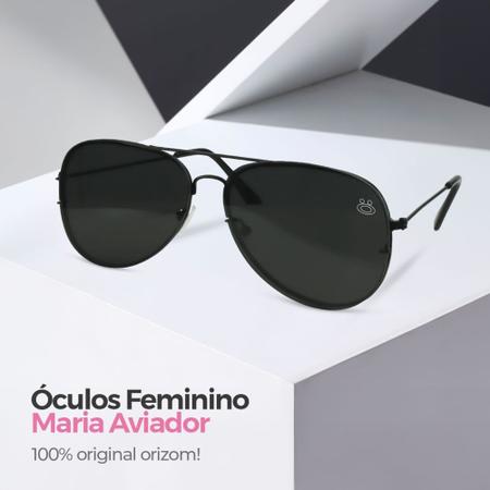 Imagem de Óculos De Sol Aviador Preto Dourado Original Feminino Masculino Proteção UV