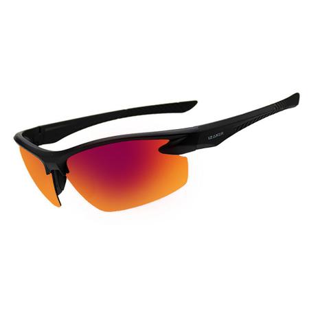 Óculos De Sol Lente Polarizada Masculino Preto E Vermelho UV400