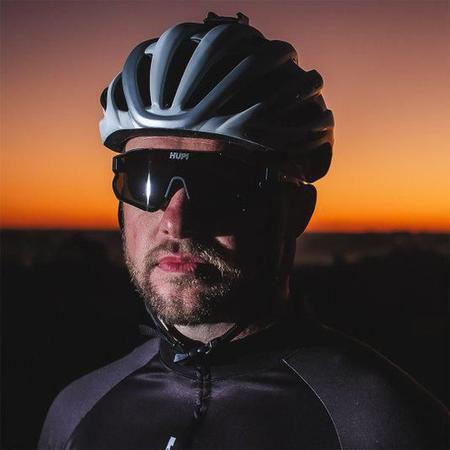 Imagem de Óculos De Sol Ciclismo Hupi Bornio Preto Fosco Lente Cinza