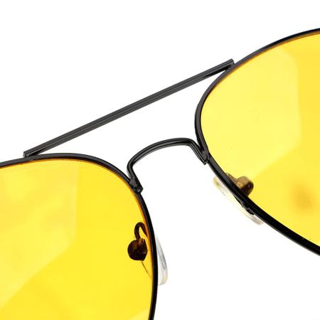 Imagem de Óculos de sol e visão noturna lente amarela aviador preto