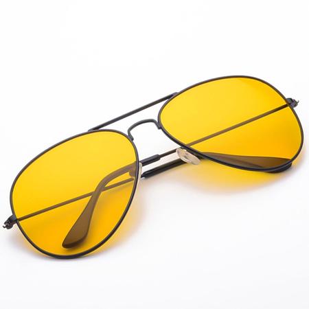 Imagem de Óculos de sol e visão noturna lente amarela aviador preto