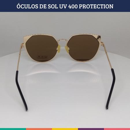 Imagem de Óculos De Sol Espelhado Uv 400 Protection Dourado W&a 2075S