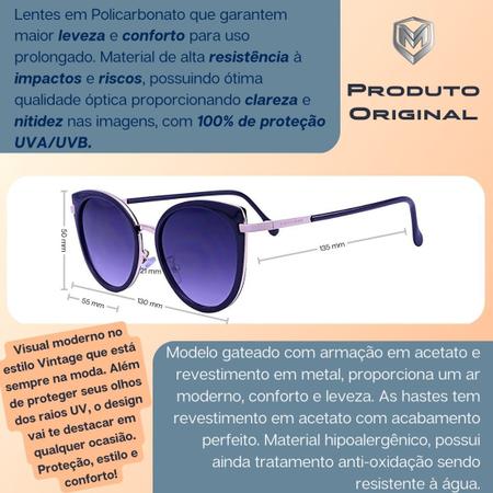 Imagem de Óculos de Sol Feminino Gatinho Redondo Mackage