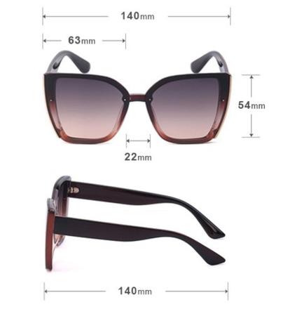 Imagem de Óculos De Sol Feminino Olho De Gato Moda New York Degrade Proteção 400UV
