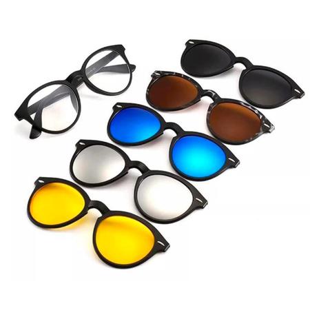 Imagem de Óculos de Sol Feminino Polarizado com Armação Clip On 6 Em 1