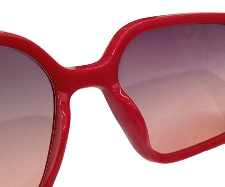 Imagem de Óculos De Sol Feminino Square QUADRADO Vermelho Degradê Vintage 400UV