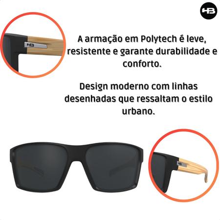 Imagem de Óculos de Sol HB Byron Matte Black Wood Gray 