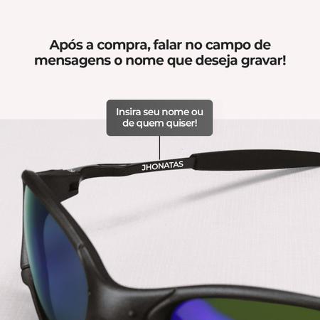 Óculos De Sol Masculino Proteção Solar Uv Juliet Gravado Original Oval  Retangular Personalizado Esportivo Espelhado Premium - Orizom - Óculos de  Sol - Magazine Luiza