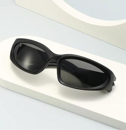 Óculos de Sol Oval Prateado Y2K Tendência Anos 2000 Unissex - DV