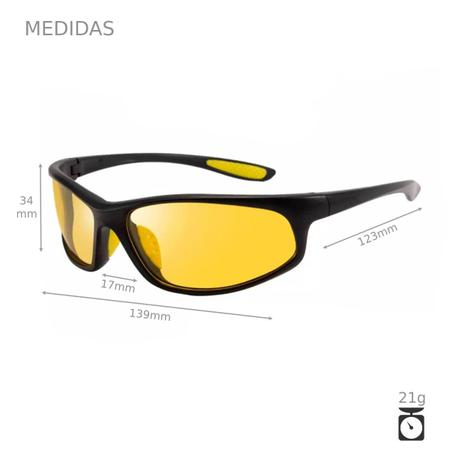 Imagem de Oculos De Sol Polarizado Masculino Feminino Esporte Bike Corrida Ciclismo Lente Amarelo S0